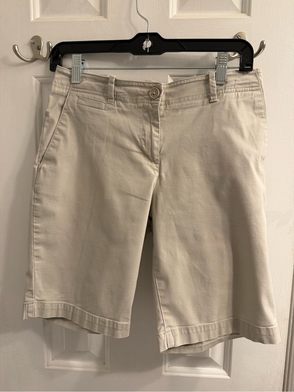 Women's Cream Bermuda Shorts - Classic Chino Style